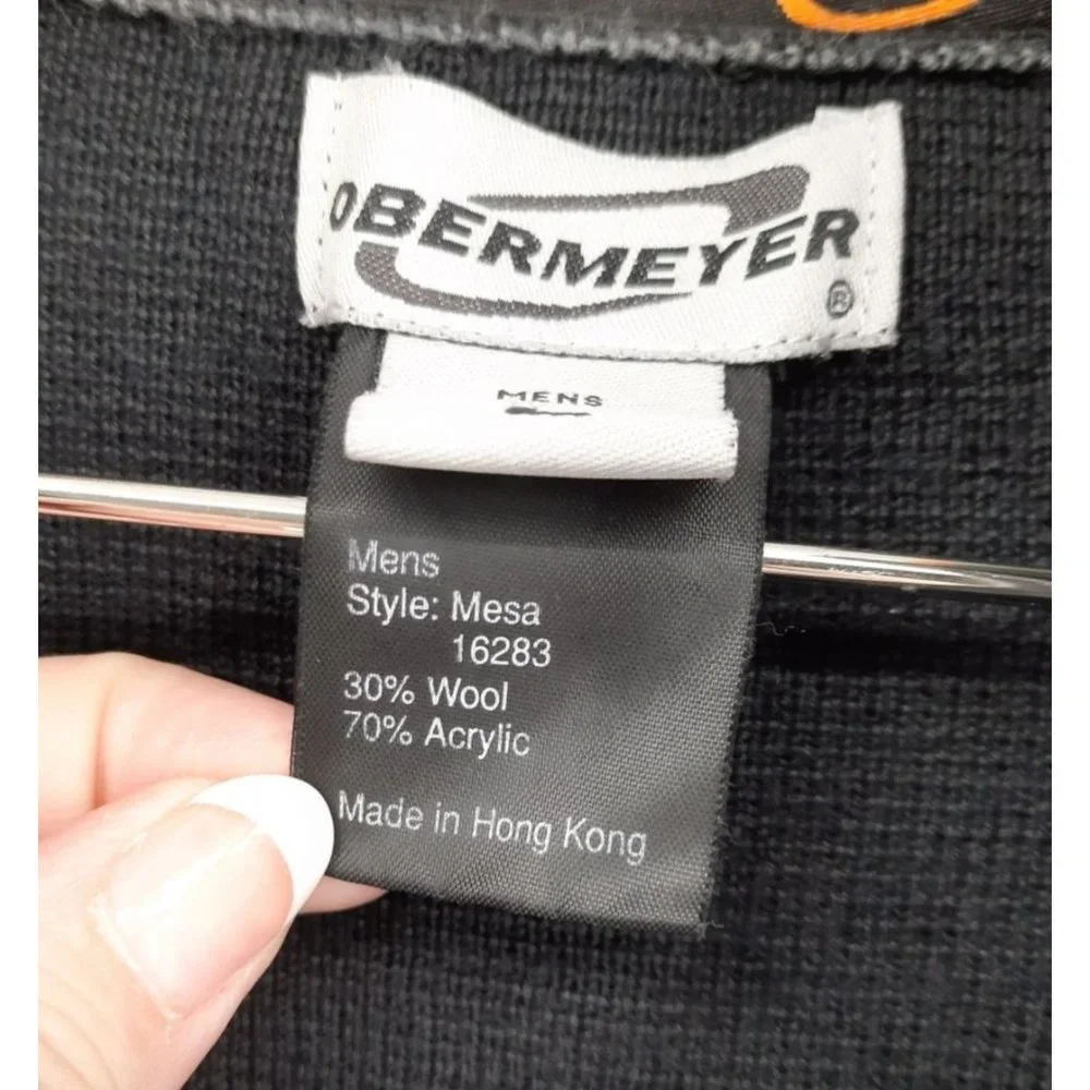 VTG 90s Obermeyer Black Gray Mesa Wool Acrylic Quarter Zip Ski Pullover Sweater_6